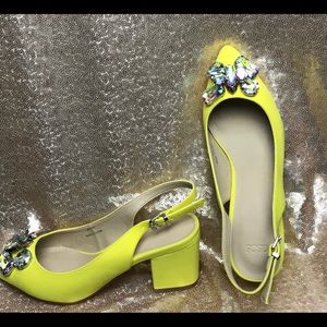 ASOS new yellow platform block heel